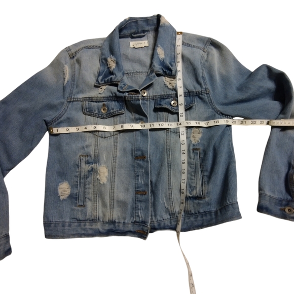 Ci Sono frayed medium weight blue jean jacket Size XL - Picture 5 of 6